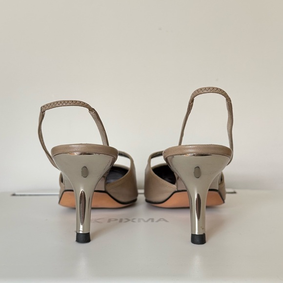 Yves Saint Laurent Vintage Tan Leather Slingbacks - Picture 4 of 8